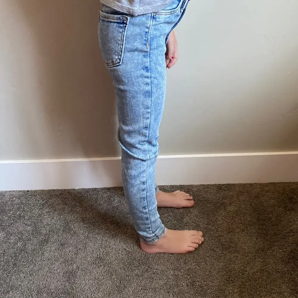 Girls Extra High Rise Ballerina Distressed Jeggings- Size 6